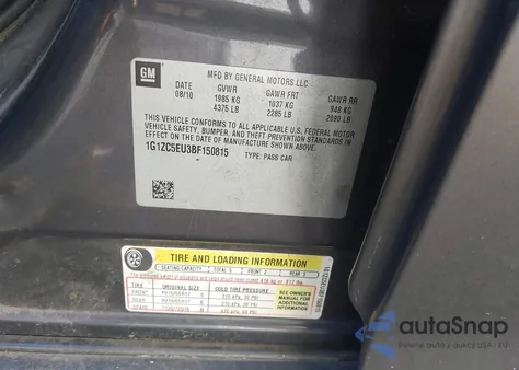 2011 Chevrolet Malibu 1Lt z USA, uszkodzony, nr VIN 1G1ZC5EU3BF150815